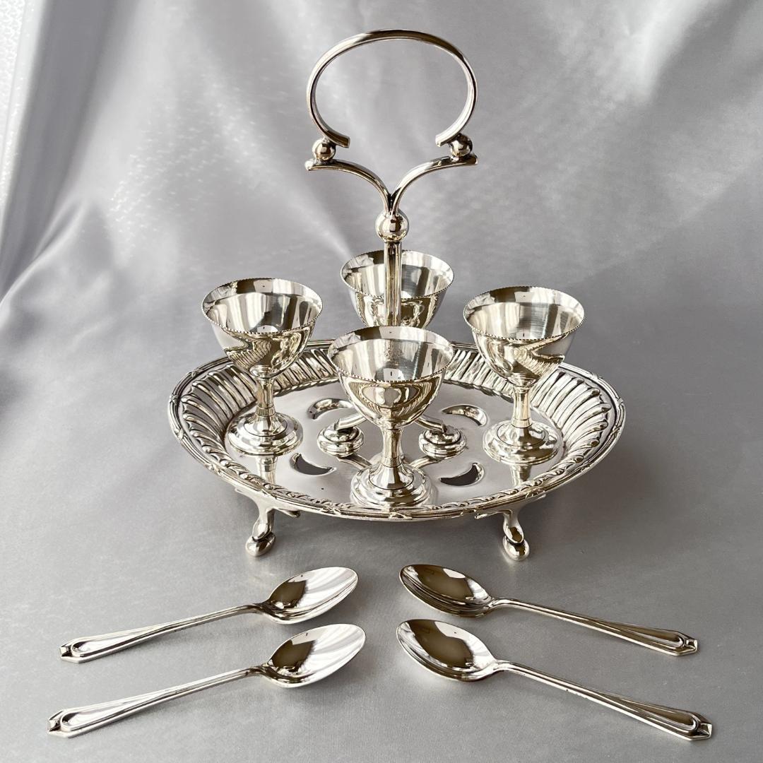 【John Sanderson 】エッグセット 4名用 エッグカップ