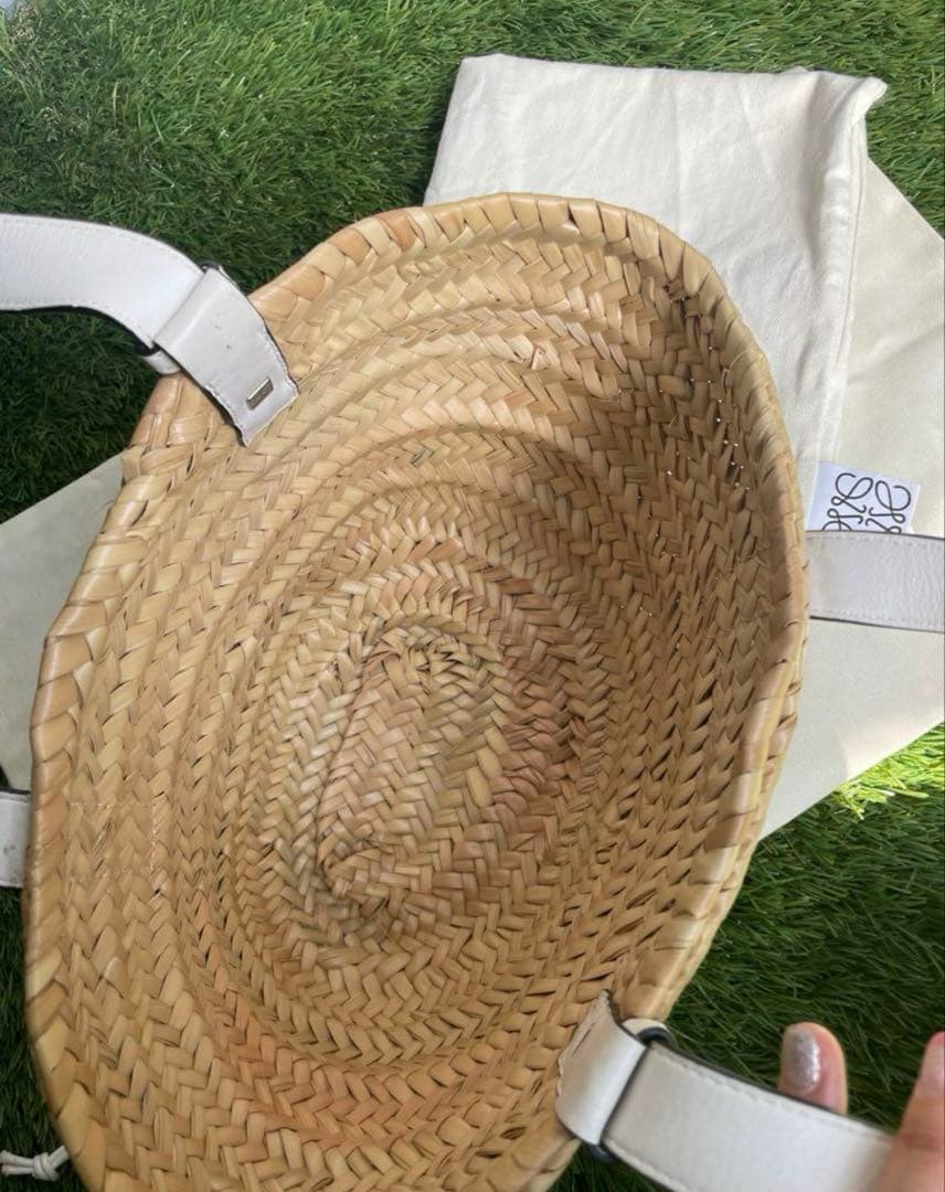 LOEWE かごバッグ ベージュ/ホワイト　ロエベ