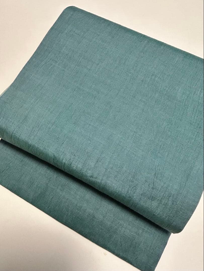 ごゆるり堂　美品　リバーシブル　正絹　名古屋帯　緑系