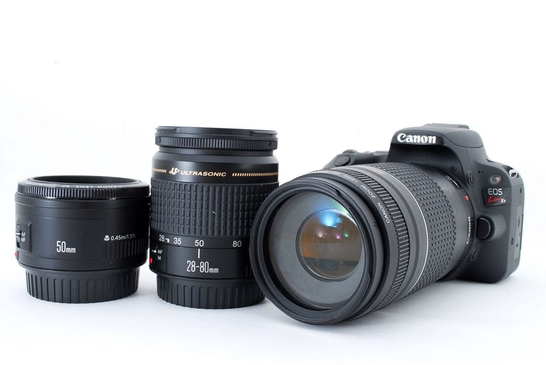 極上品☆キャノンcanon kiss x9☆標準＆望遠＆単焦点レンズセット