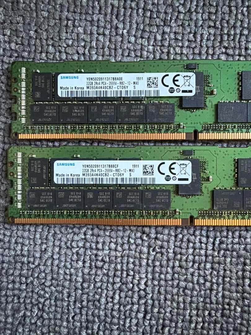 Samsung DDR4 32GB×2枚 2Rx4 PC4-2666MHz