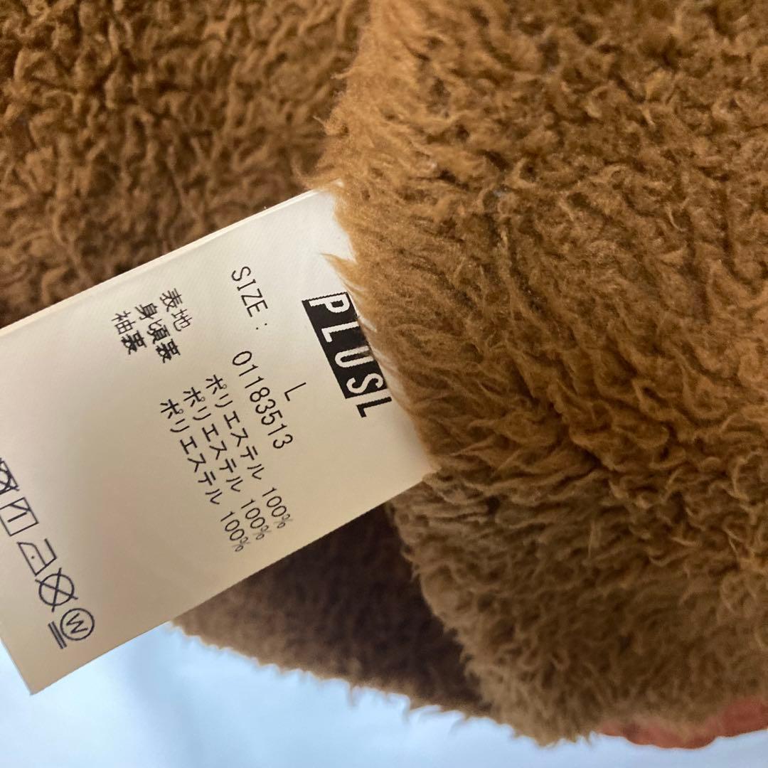 XLARGEギャルヒップビッグプリントくすみオレンジ裏ボアコーチジャケットL