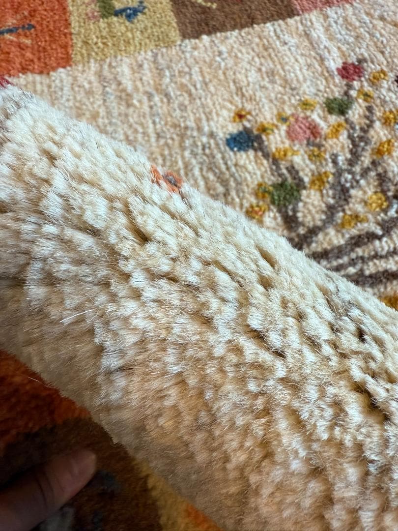 ギャッベ 66x88cm ペルシャ絨毯 手織り ギャベ 玄関マットラグ 絨毯