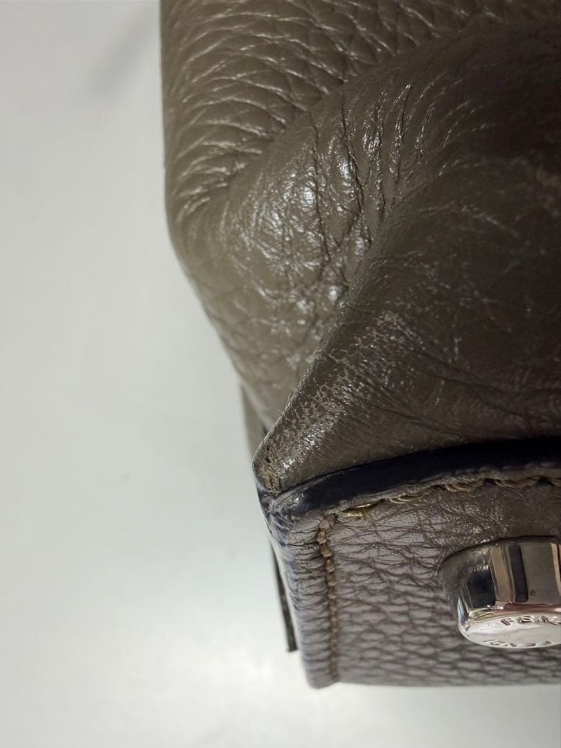 Fendi ピーカブー　グレー／イエロー　メンズバッグ