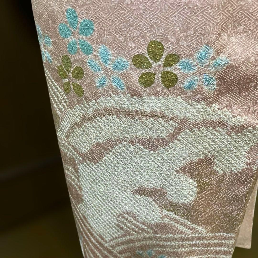 訪問着　絞り　刺繍　しつけあり　身丈165裄66