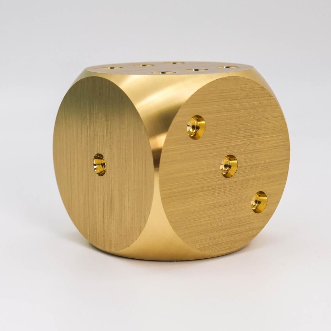 ジャンク品 Tiffany 置時計 サイコロ ゴールド テーブルクロック2464