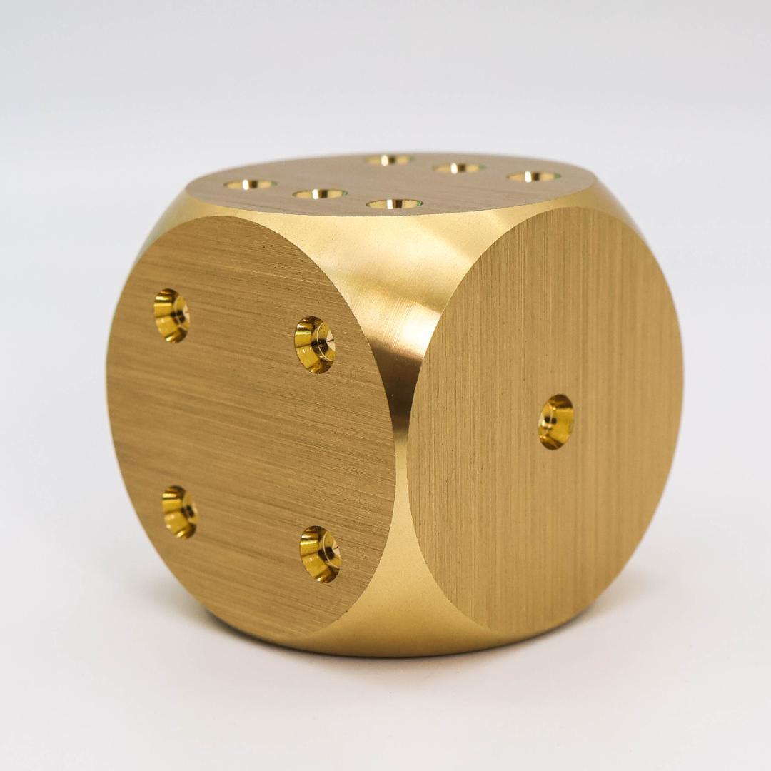 ジャンク品 Tiffany 置時計 サイコロ ゴールド テーブルクロック2464