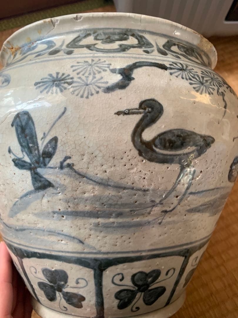 中国明時代早期染付大缶