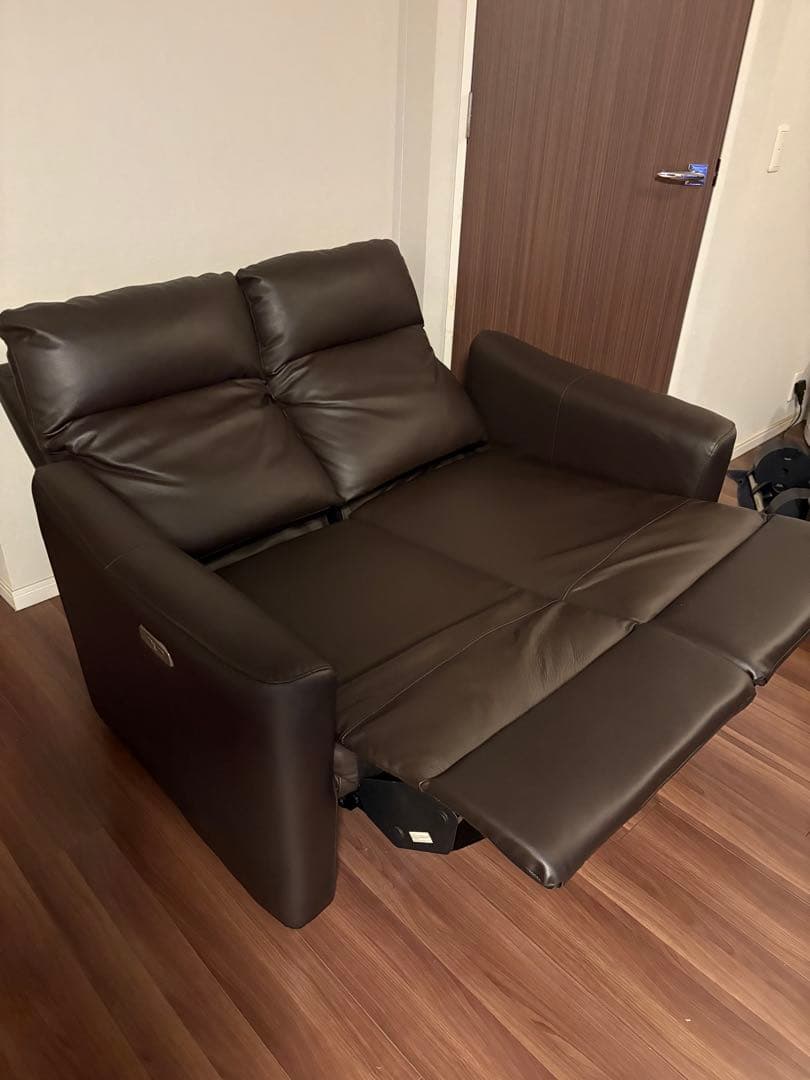 ニトリ　ソファ　電動リクライニング　ダークブラウン