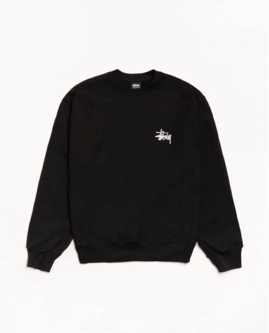 新品未使用☆STÜSSY BASIC STSSY CREW　L　ブラック　裏起毛