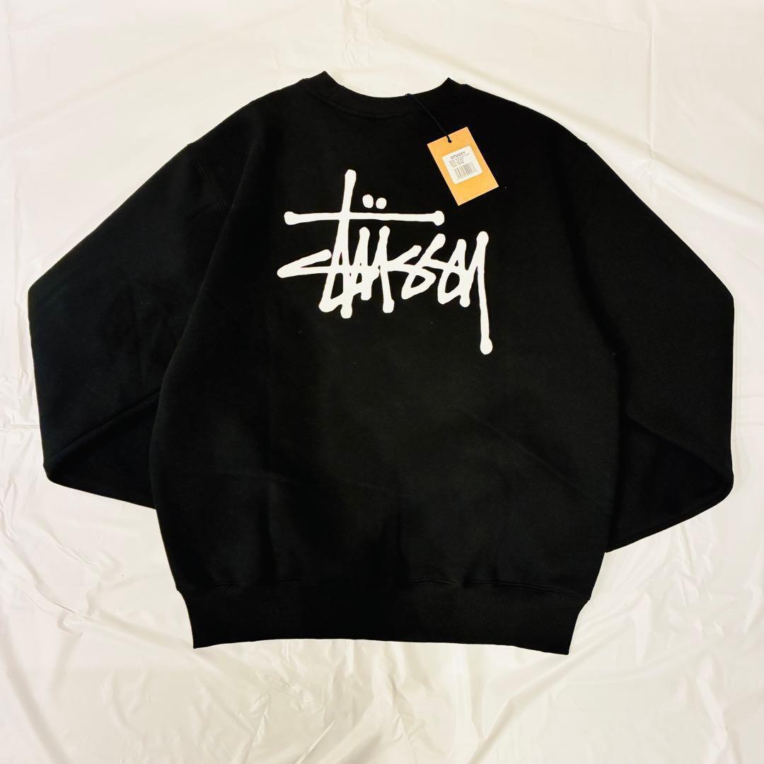 新品未使用☆STÜSSY BASIC STSSY CREW　L　ブラック　裏起毛
