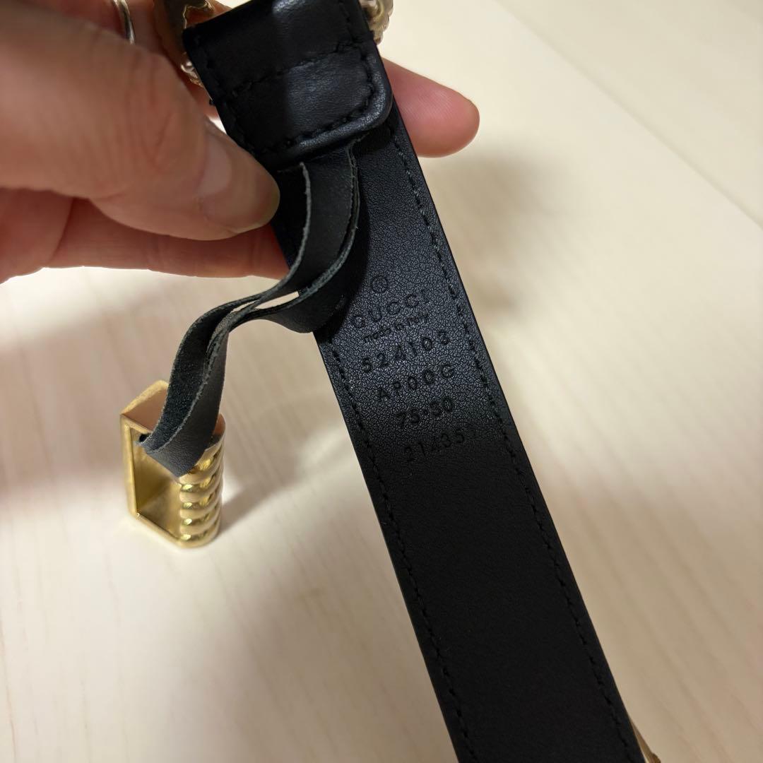 GUCCI ブラック GGロゴベルト