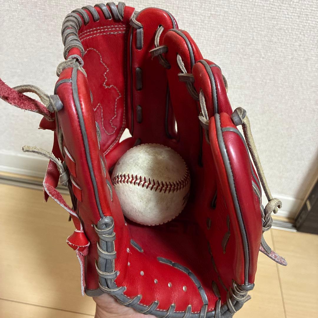 ZETT PROSTATUS 軟式グローブ レッド　投手用　※発送可2/19以降