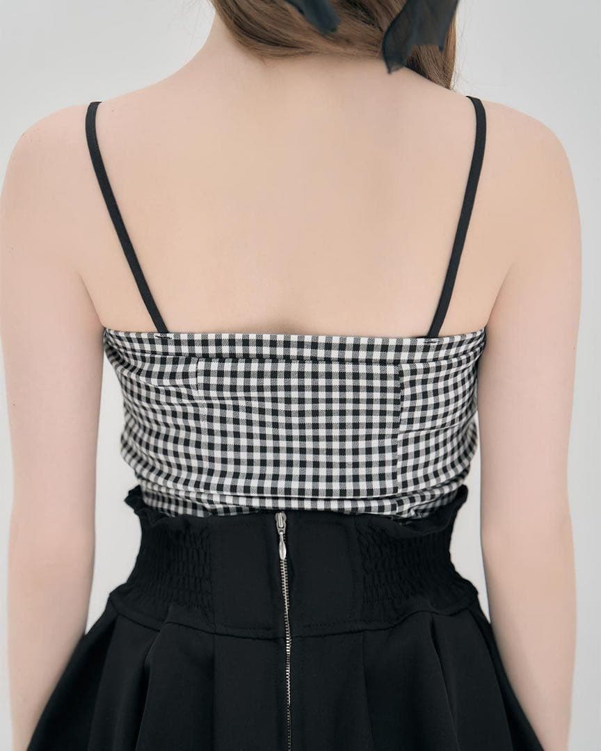 【michellMacaron】ギンガムチェックキャミsetトップス xsサイズ