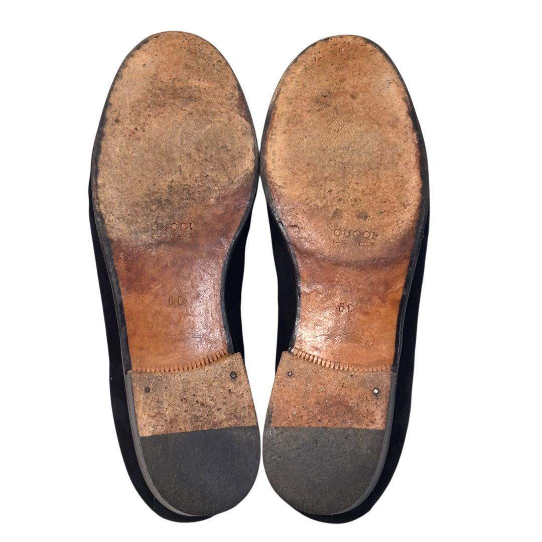 グッチ 6C 23 スエード ホースビット ローファー ブラック 黒