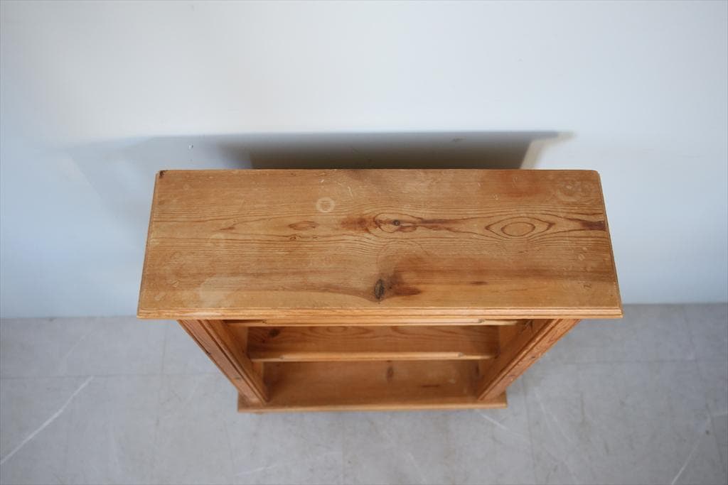 英国アンティーク木製ブックシェルフ/本棚/食器棚/飾り棚/収納ラック92-190