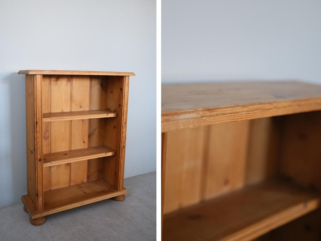 英国アンティーク木製ブックシェルフ/本棚/食器棚/飾り棚/収納ラック92-190