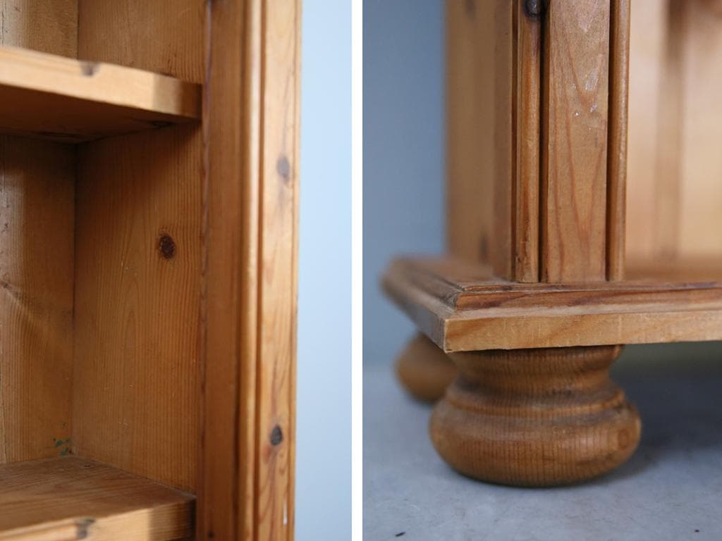 英国アンティーク木製ブックシェルフ/本棚/食器棚/飾り棚/収納ラック92-190