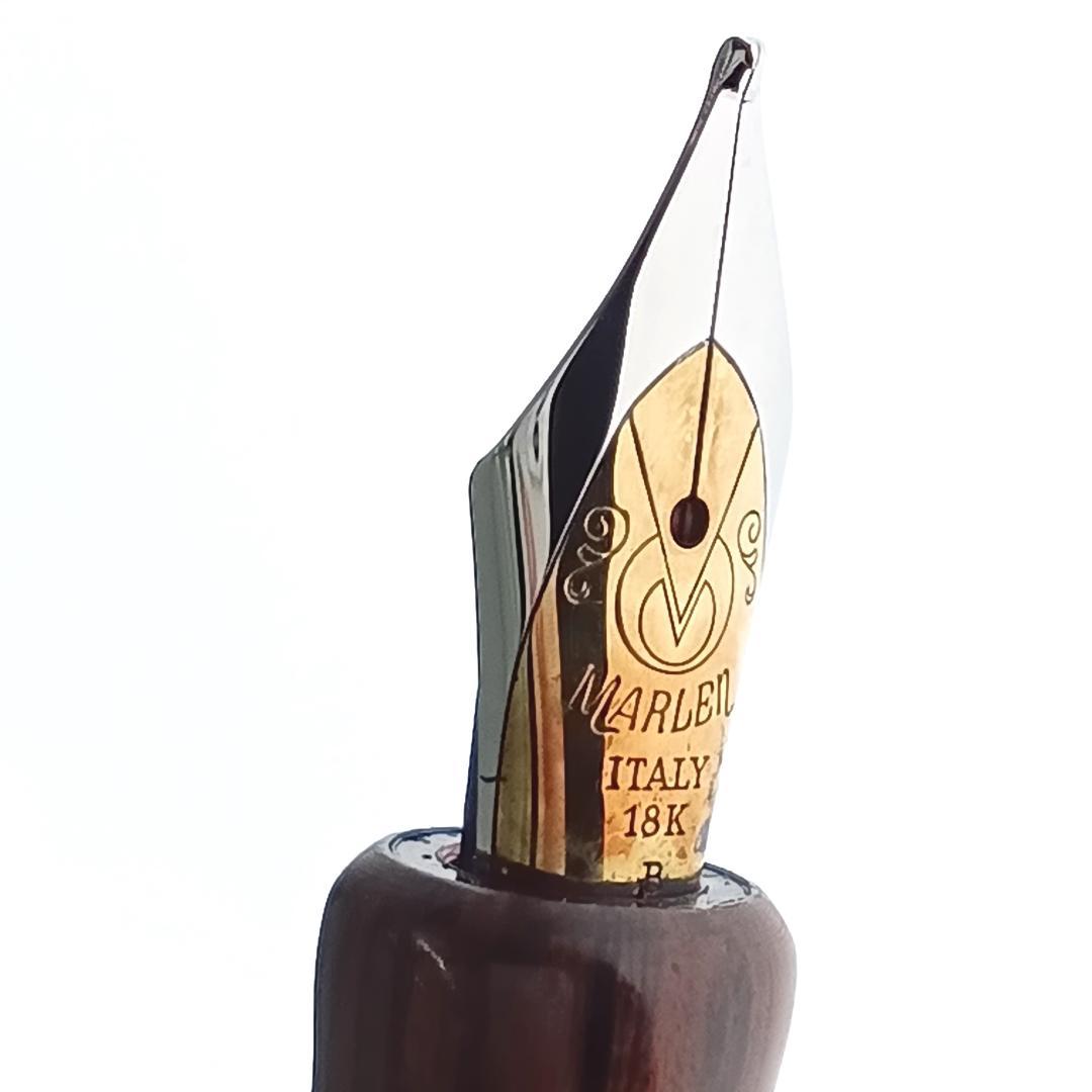 稀少 MARLEN マーレン 18Ｋ 万年筆 ウッド 木目 イタリア