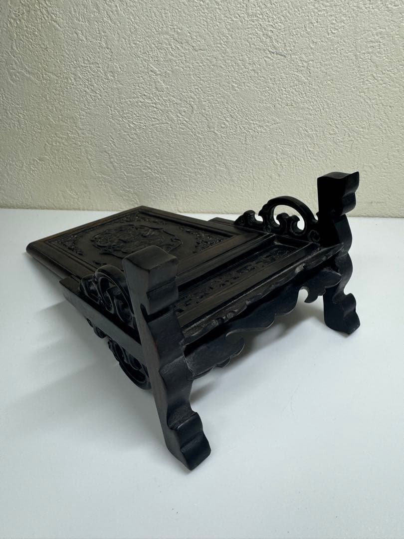 中国美術 骨董 硯屏 木製 彫刻品 福禄寿