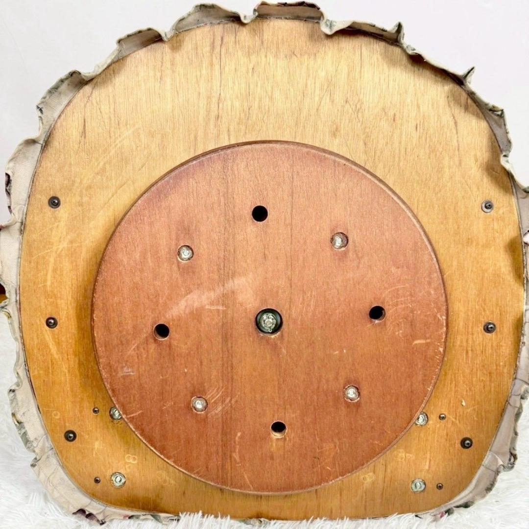 「カリモク家具？」コロニアム柄　回転座椅子　昭和レトロ　アンティーク