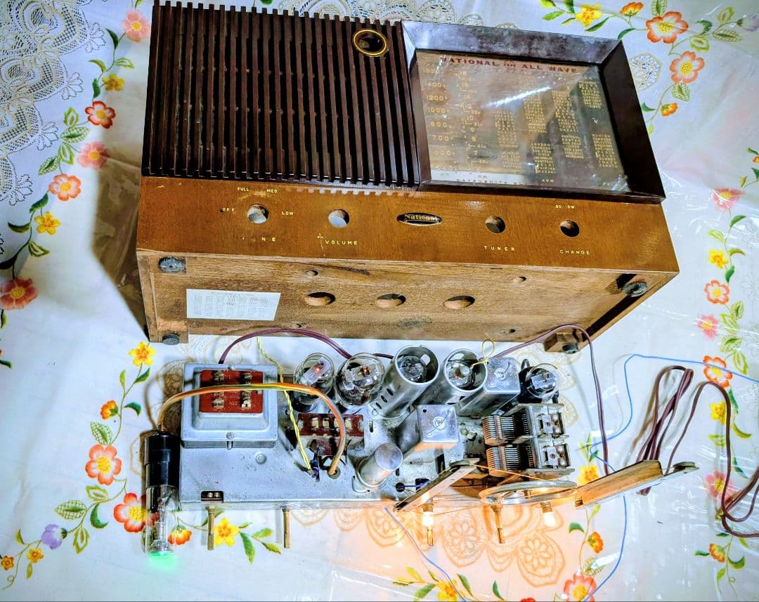 【国際版】ナショナルST真空管ラジオ　アイ付QA-700　Bluetooth付