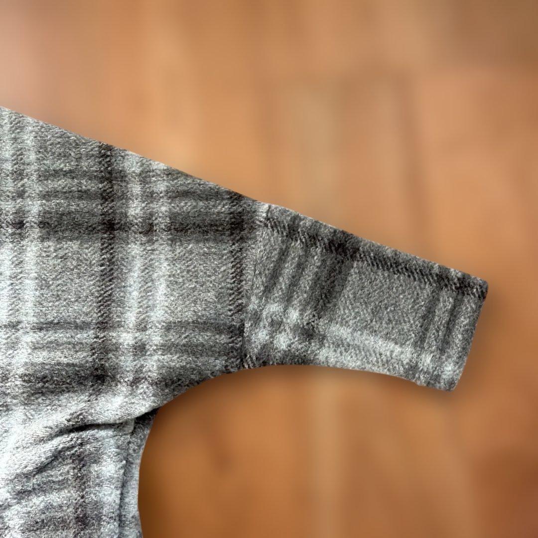 新品　SHIPS グレー チェック柄 カーディガン　イタリアンチェック