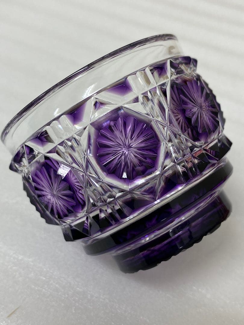 3-3248 復元　島津薩摩切子　色褪せガラス　切子猪口揃