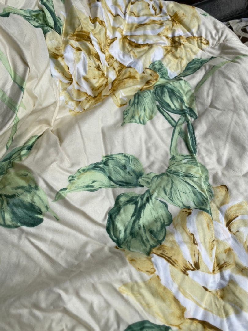 未使用 羽毛肌布団 寝具 インテリア 花柄 ダウン90% フェザー10%