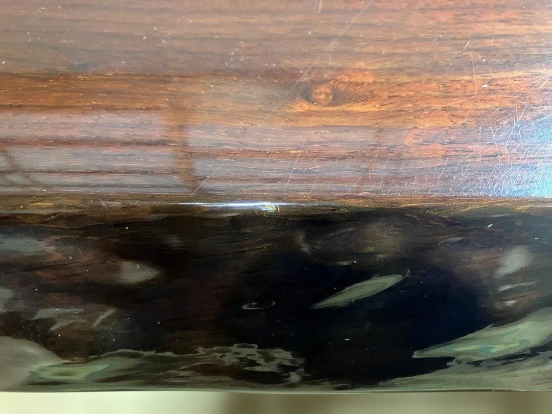 《希少》鈴木家具の天然無垢・高級銘木一枚板座卓（ローテーブル）・光沢仕上げ 和室