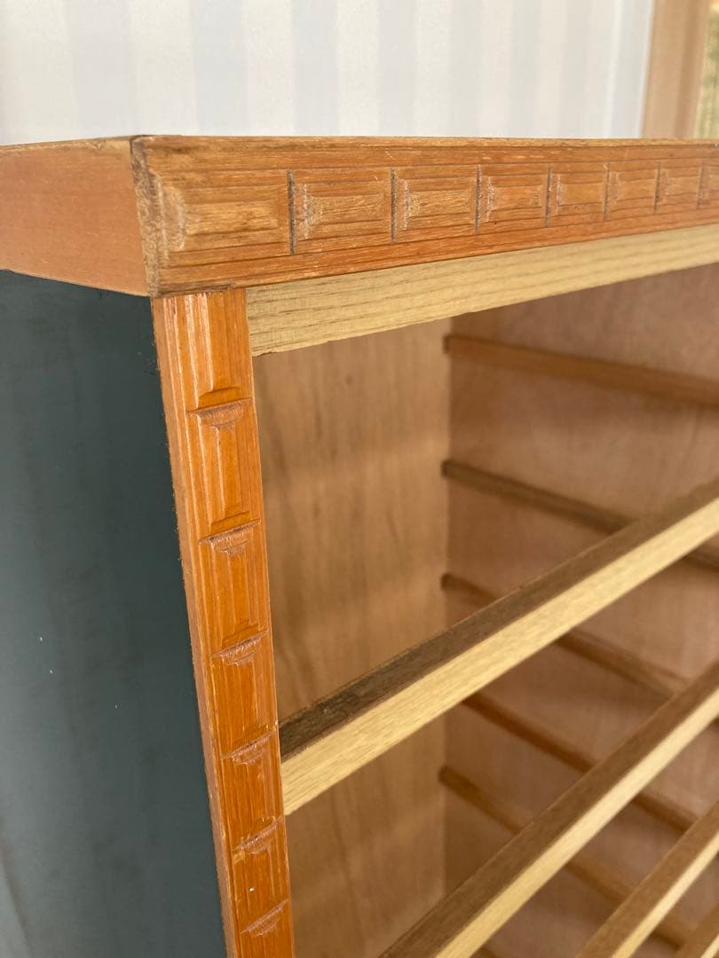 古家具　タンス　引き出し　7段　濃緑色、深緑系　サムラ工芸K.K 昭和レトロ