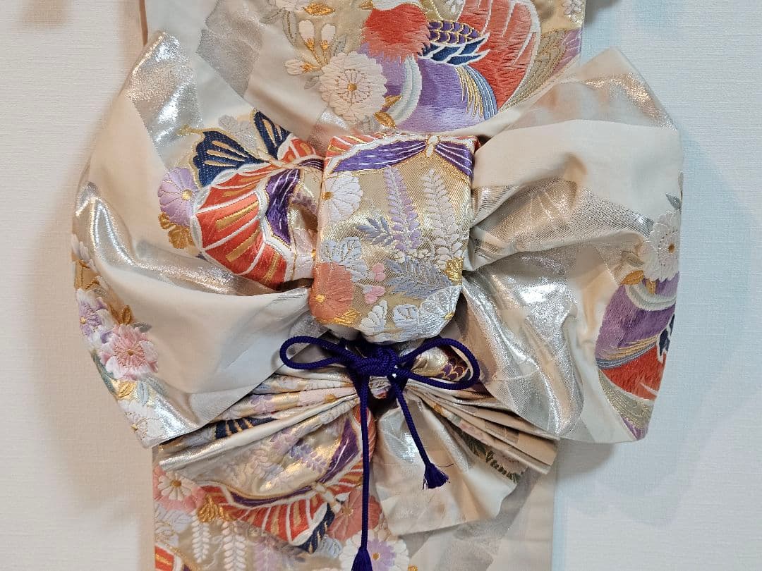 タペストリー　正月飾り　帯飾り　ハンドメイド　手作り　正月掛け軸　リメイク