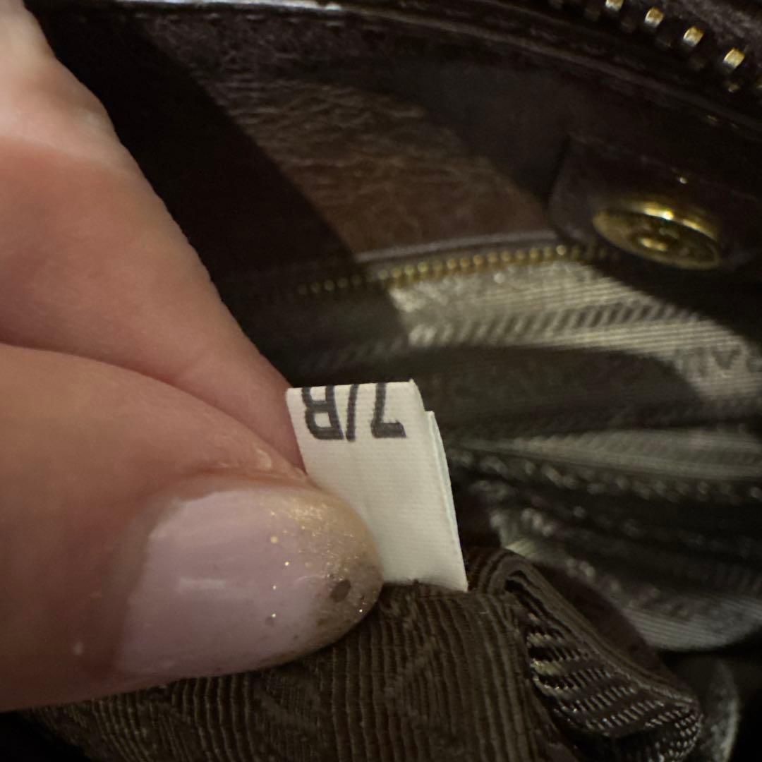 PRADA ブラウンレザー ハンドバッグ　ヴィンテージ加工　プラダ
