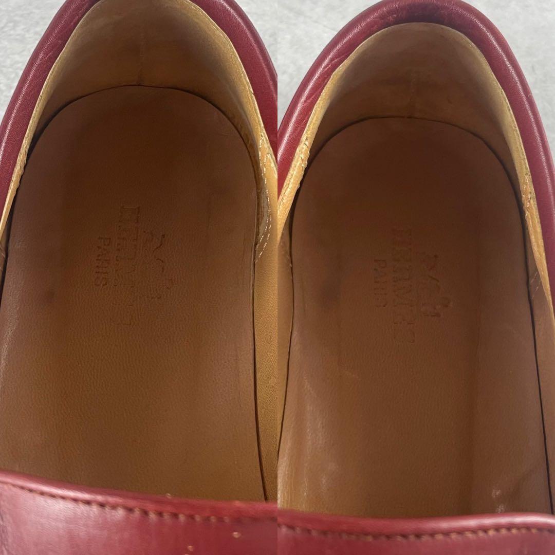 エルメス　ローファー　レザー　コンスタンス　ロゴ　ベルト　レディース