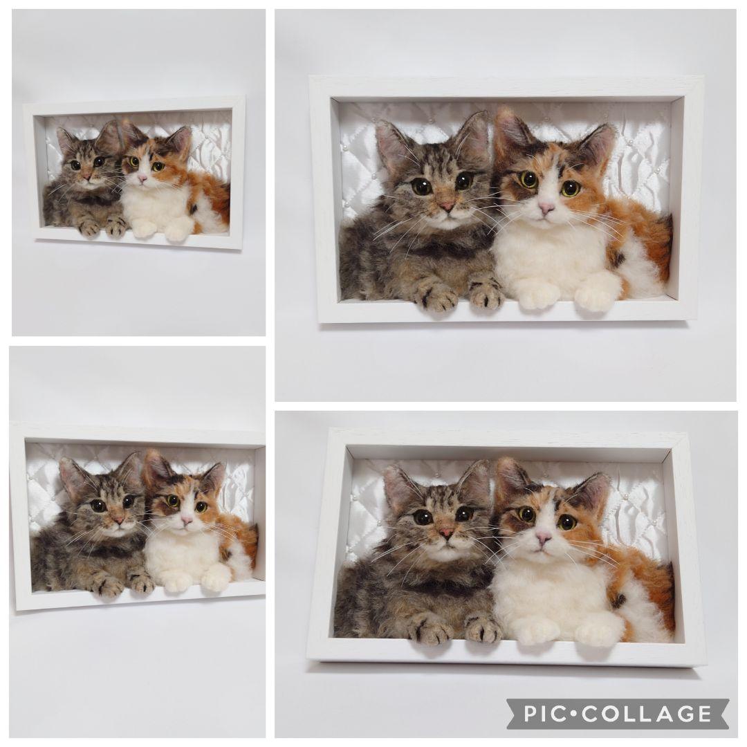 羊毛フェルト　猫　ハンドメイド　【ニャンとも】