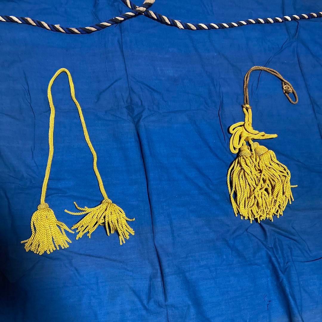 旧家 特大 大のれん 古布 時代物 家紋入り 丸に九枚笹 3m70cm