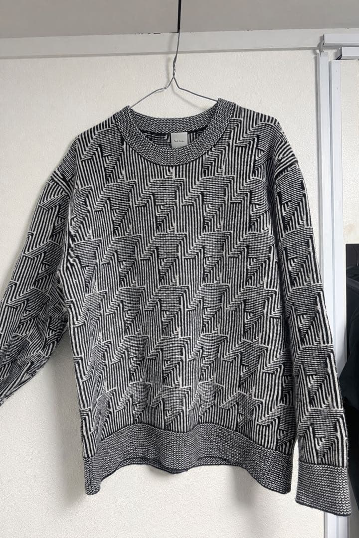 25AWビッグハウンドトゥース クルーネックニット