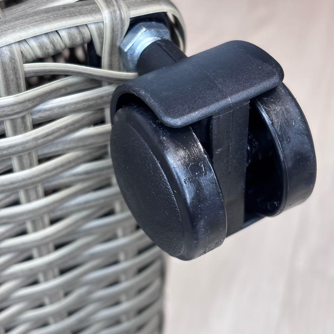 ☆未使用品☆dinos ディノス　ラタン調ふた付きダストボックス