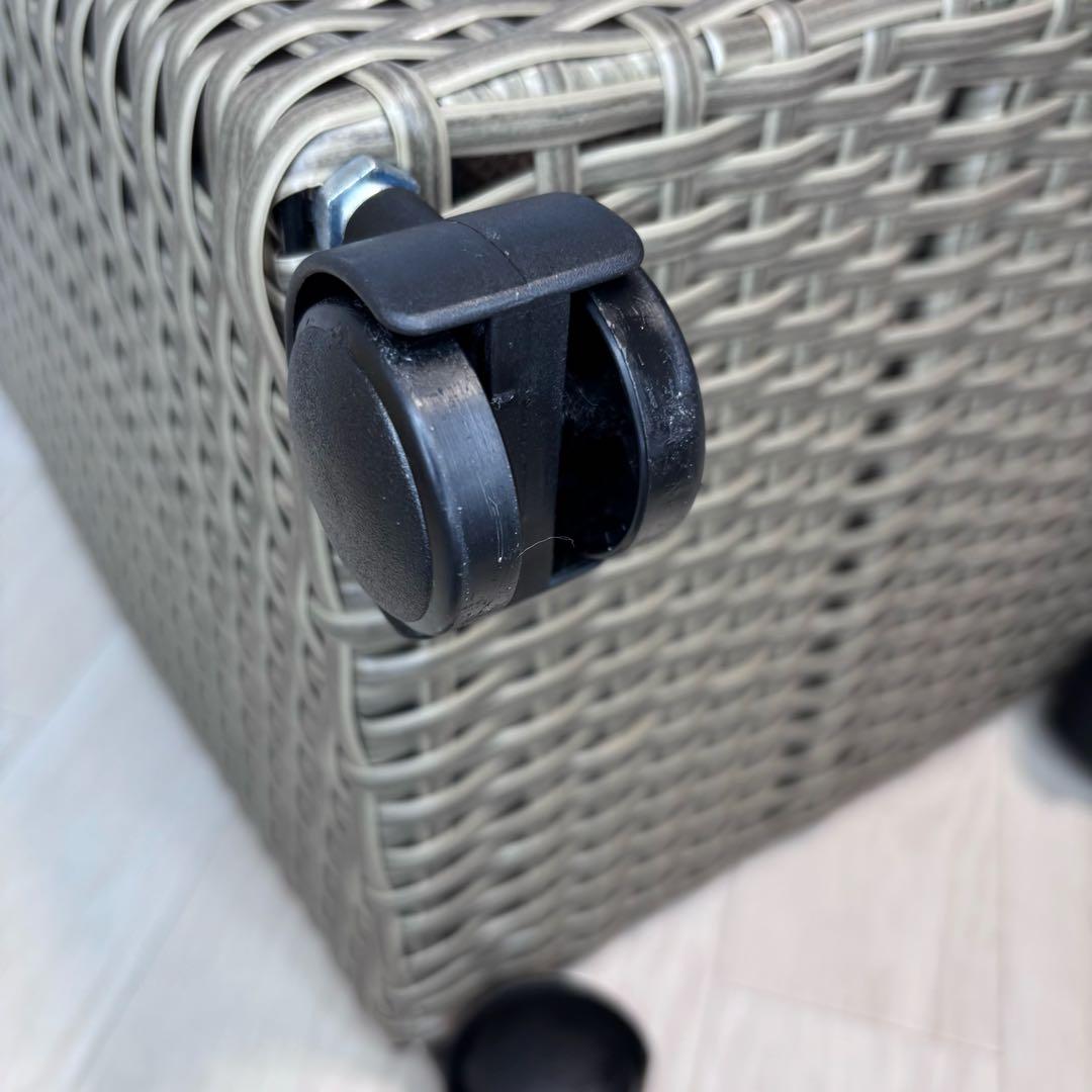 ☆未使用品☆dinos ディノス　ラタン調ふた付きダストボックス