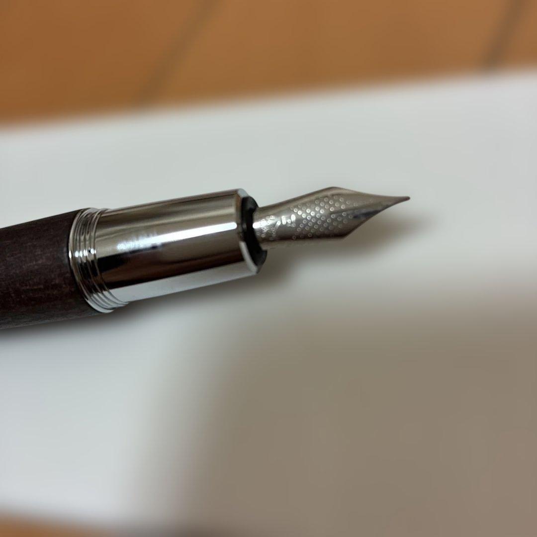 ファーバーカステル 万年筆 F エモーション ウッド&クローム 梨の木 ブラック