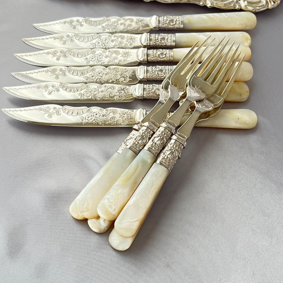 【Saunders & Shepherd】【白蝶貝】カトラリーセット