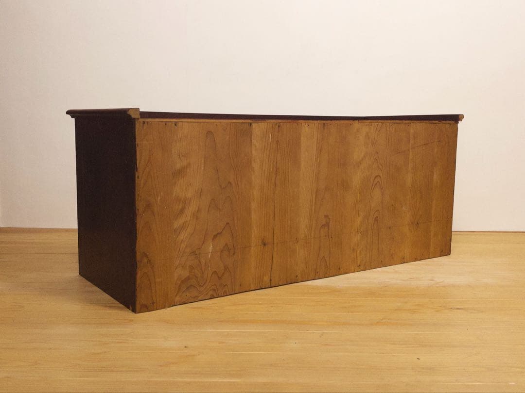 無垢材　ローボード　引き出し　棚　M072　古道具　古家具　和家具　ビンテージ