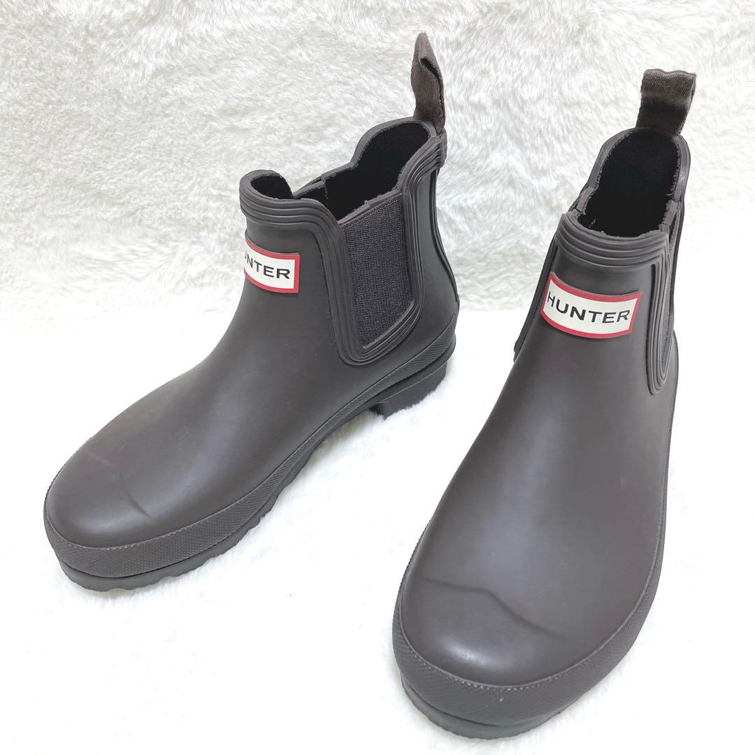 【美品】HUNTER ハンター　サイドゴア　レインブーツ ブラウン