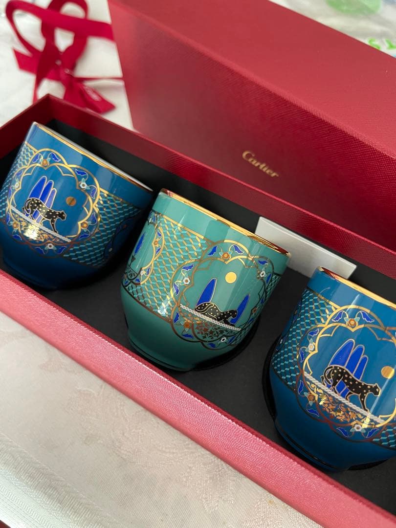 Cartier パンテール ドゥ カルティエ カップ3個セット  ポーセリン
