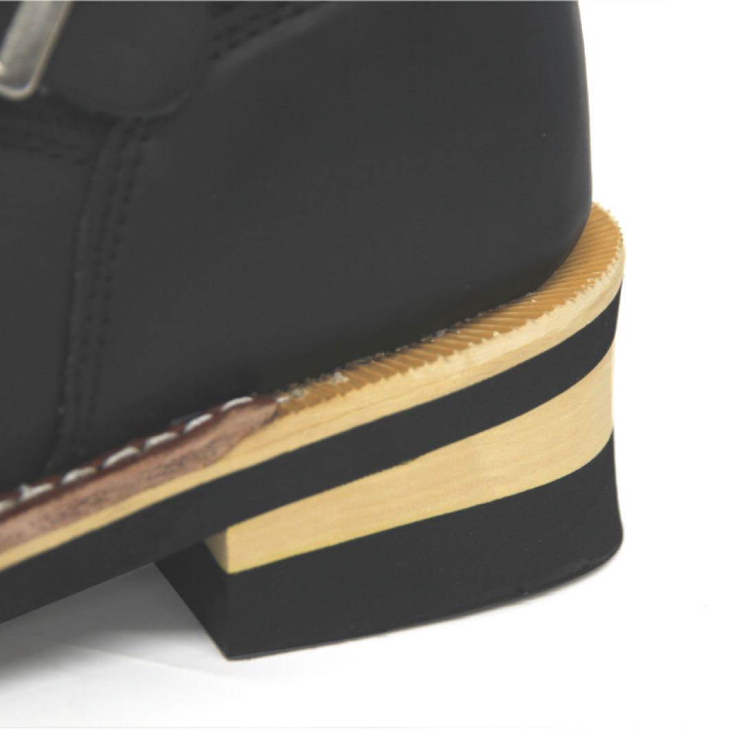 ブラック30cm グッドイヤーウェルト製法 スチールトゥ☆本格ショートエンジニア