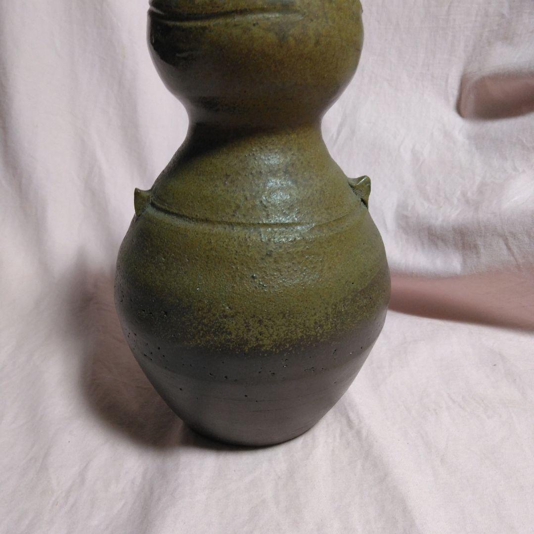 備前焼　瓢箪型　花入れ