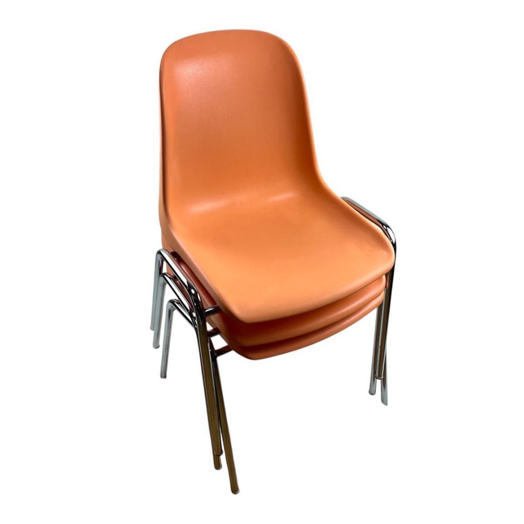 【イタリア製】MOD ELENA スタッキングチェア 3脚セット オレンジ