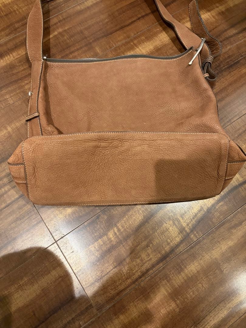 シャンボールセリエ　 ブラウン レザー ショルダーバッグ