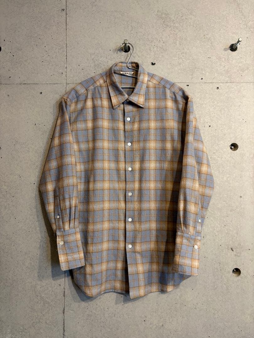 トップス 25AW AURALEE AIRY WOOL CHECK SHIRT WOMEN