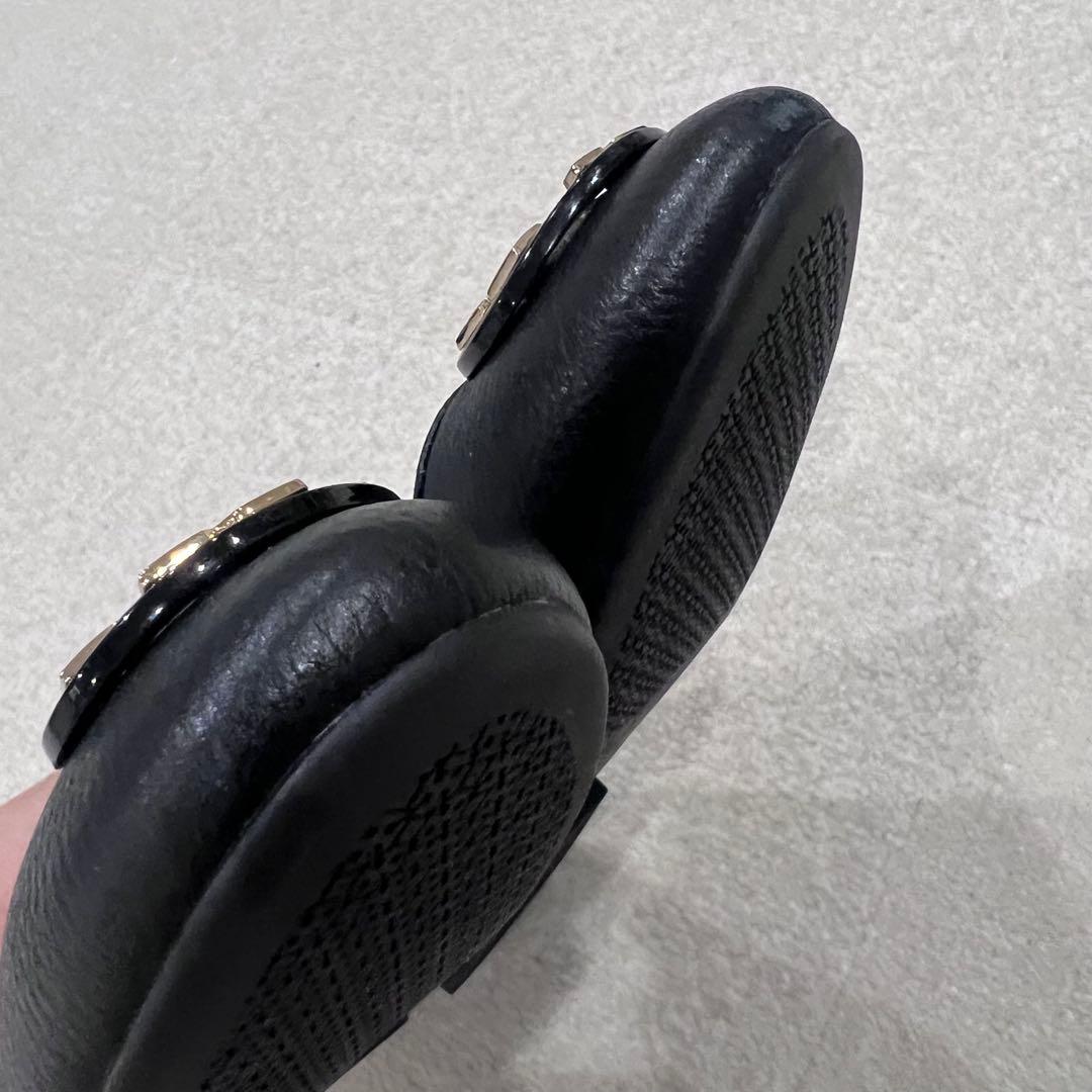 専用トリーバーチ　ブラックレザー フラットシューズ　8 24.5【美品】